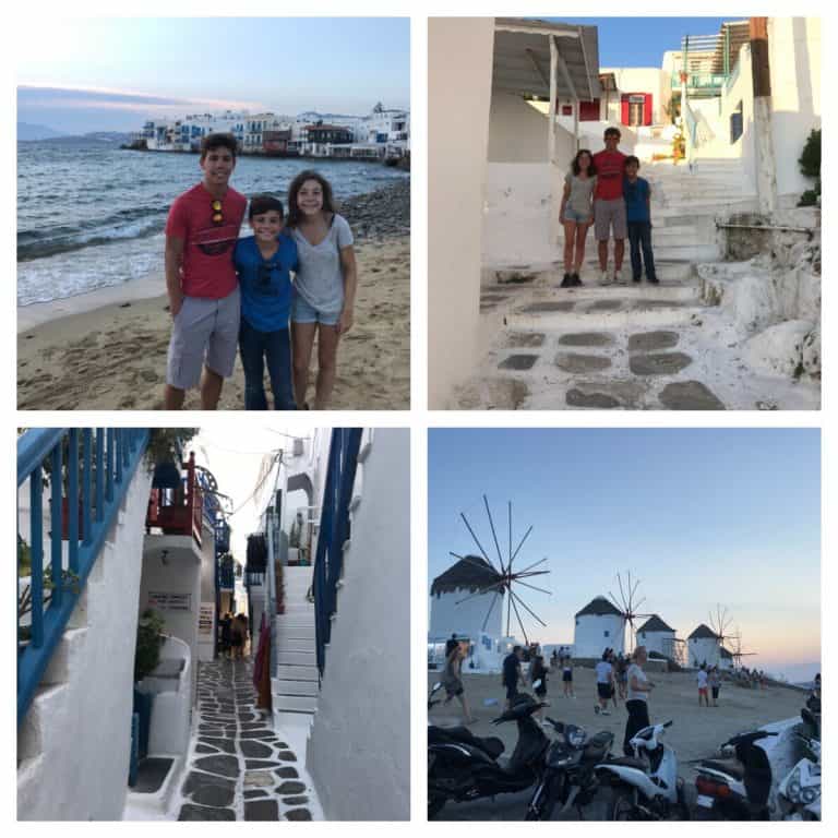Mykonos City with kids