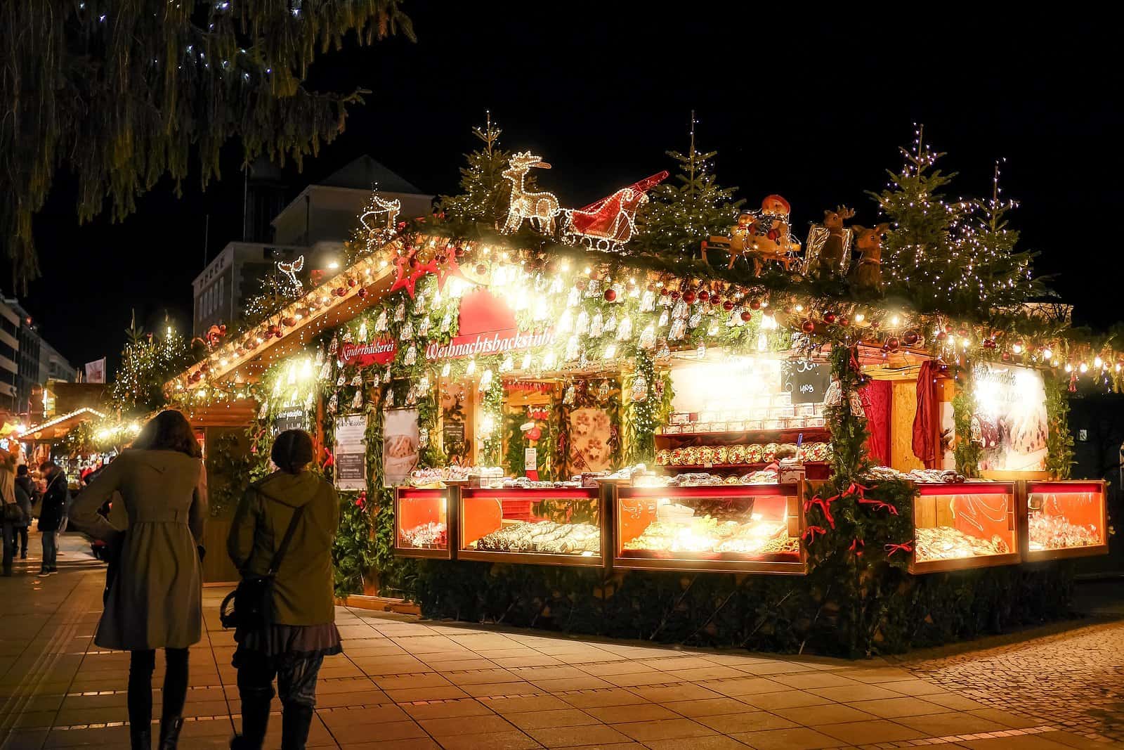 A decorated booth on the german christmas market
