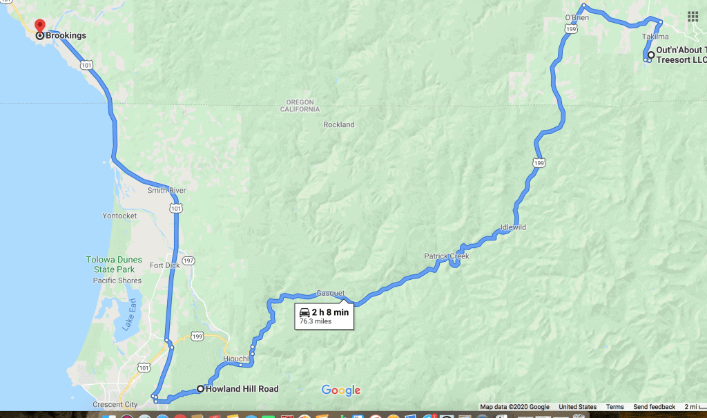 Driving through the Oregon Redwoods